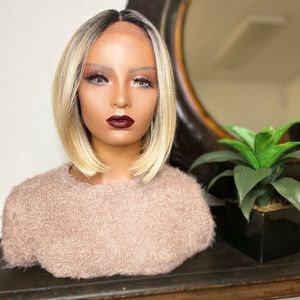 💕 SINGLE LADIES💕 LYNSEY| SHORT BLONDE BLEND OMBRÉ LACE FRONT WIG